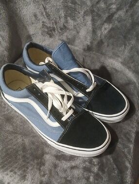 Vans Low-Top Sneakers in Blue, Black and White